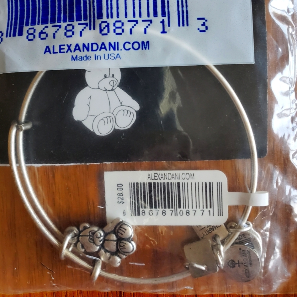 NWT Authentic Alex and Ani (+) Energy Bracelet "Little Brown Bear"